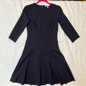 Three Dots Navy fit & flare dress